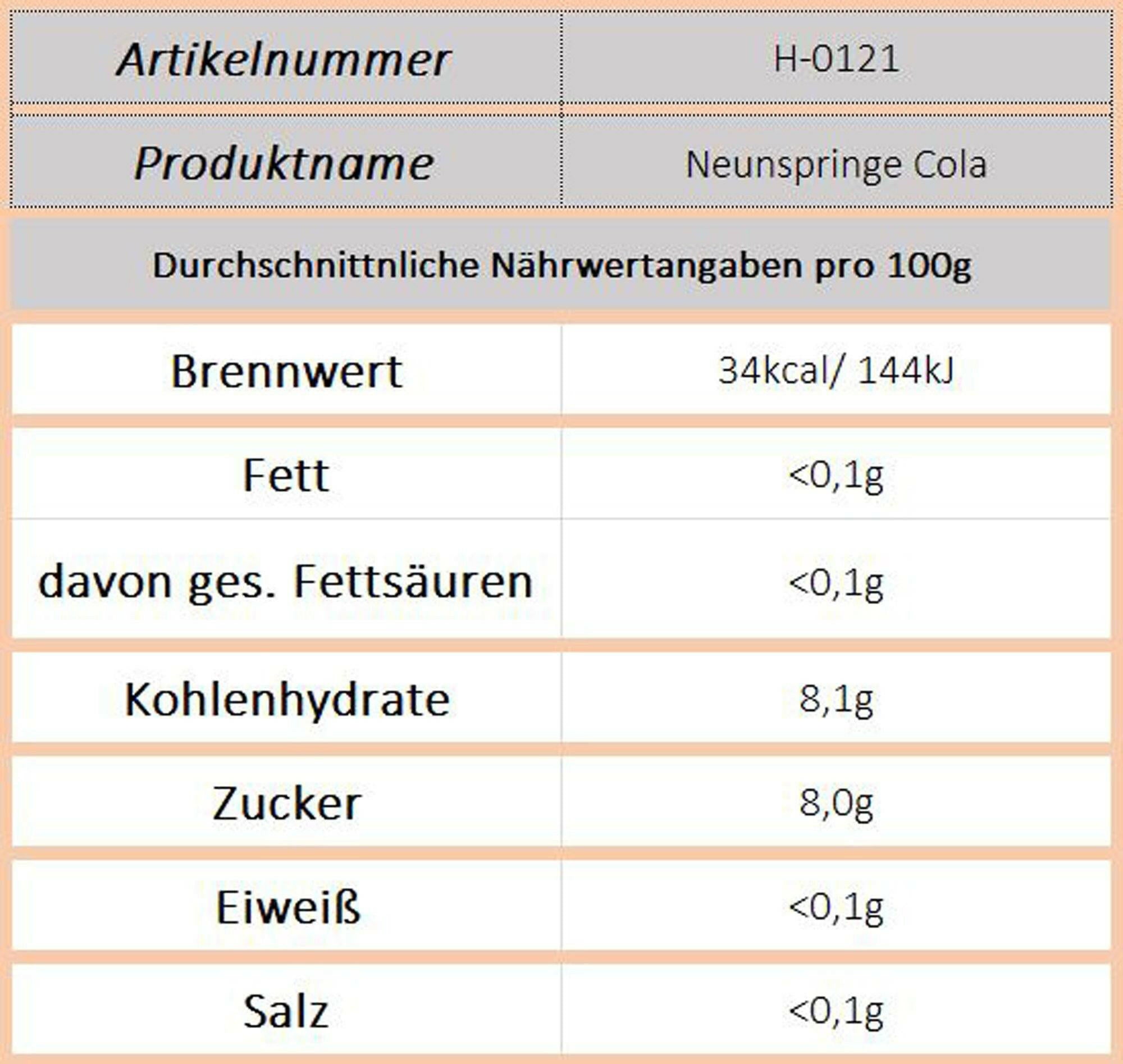Neunspringe Cola
