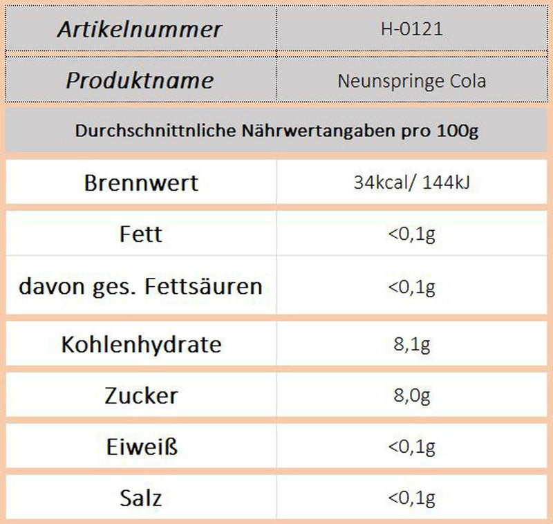 Neunspringe Cola