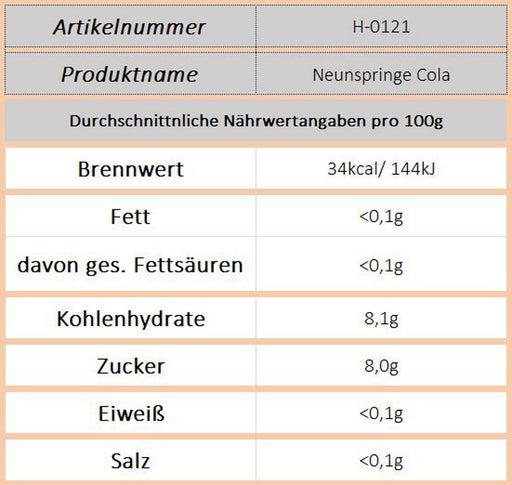 Neunspringe Cola