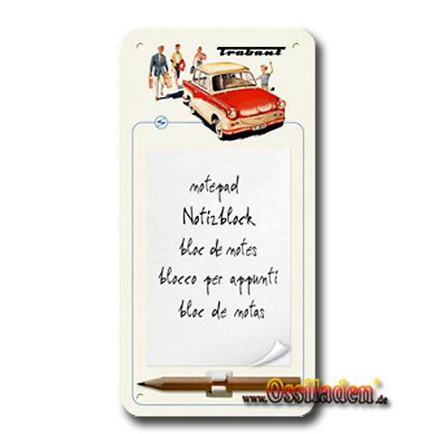 Notizblock-Schild - Trabant