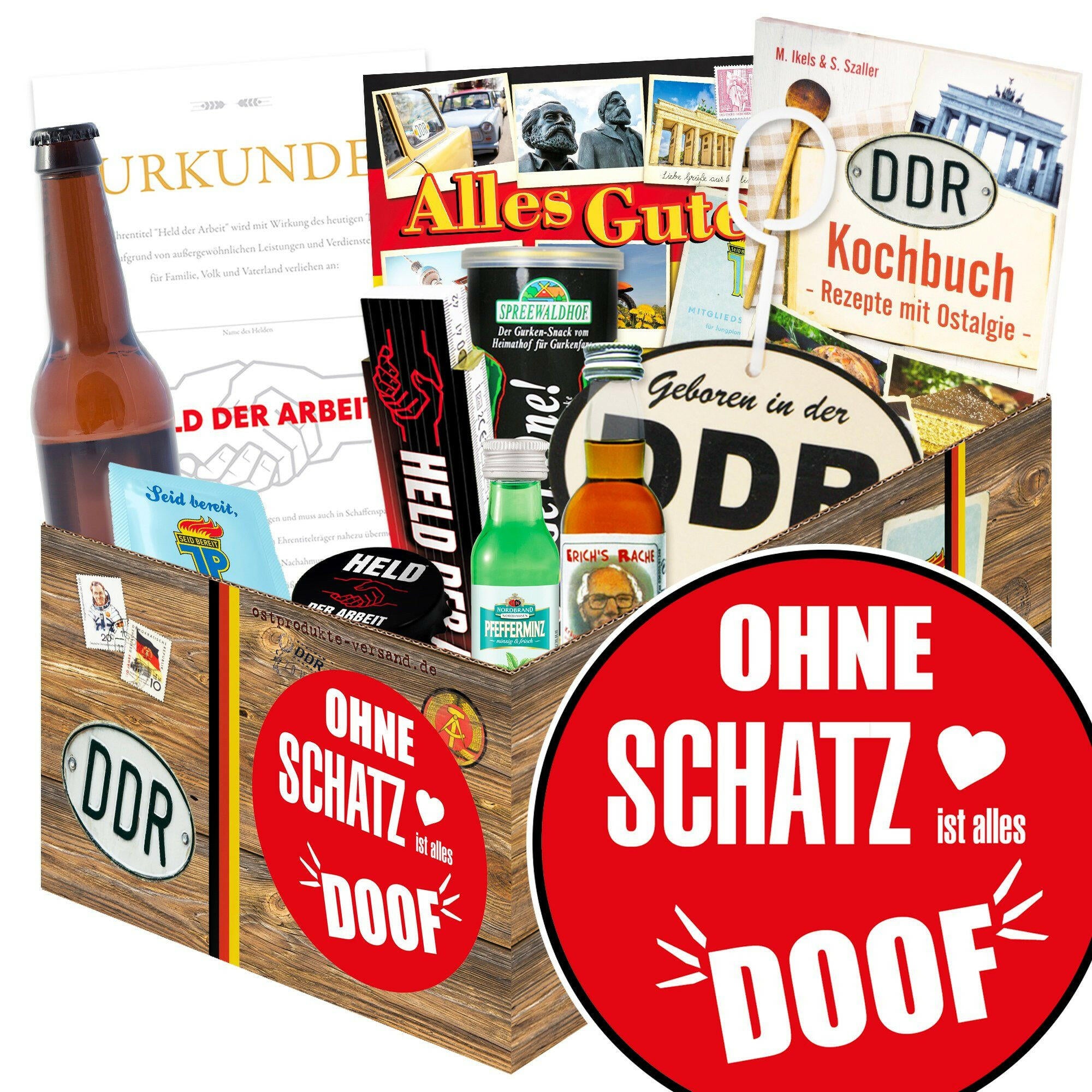 Ohne Schatz ist alles doof - Geschenkset Ostpaket "Männer Box" - Ossiladen I Ostprodukte Versand