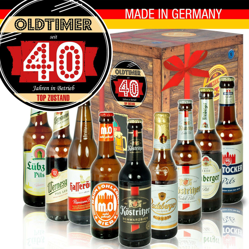 Oldtimer - seit 40 Jahren in Betrieb - Geschenkbox "Ostbiere" 9er Set - Ossiladen I Ostprodukte Versand