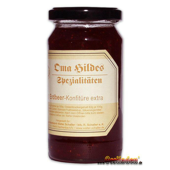 Oma Hildes - Erdbeer-Konfitüre extra (Schaller), 240g Glas