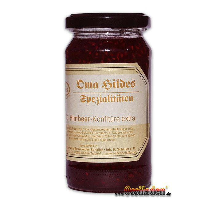 Oma Hildes - Himbeer-Konfitüre extra (Schaller), 240g Glas