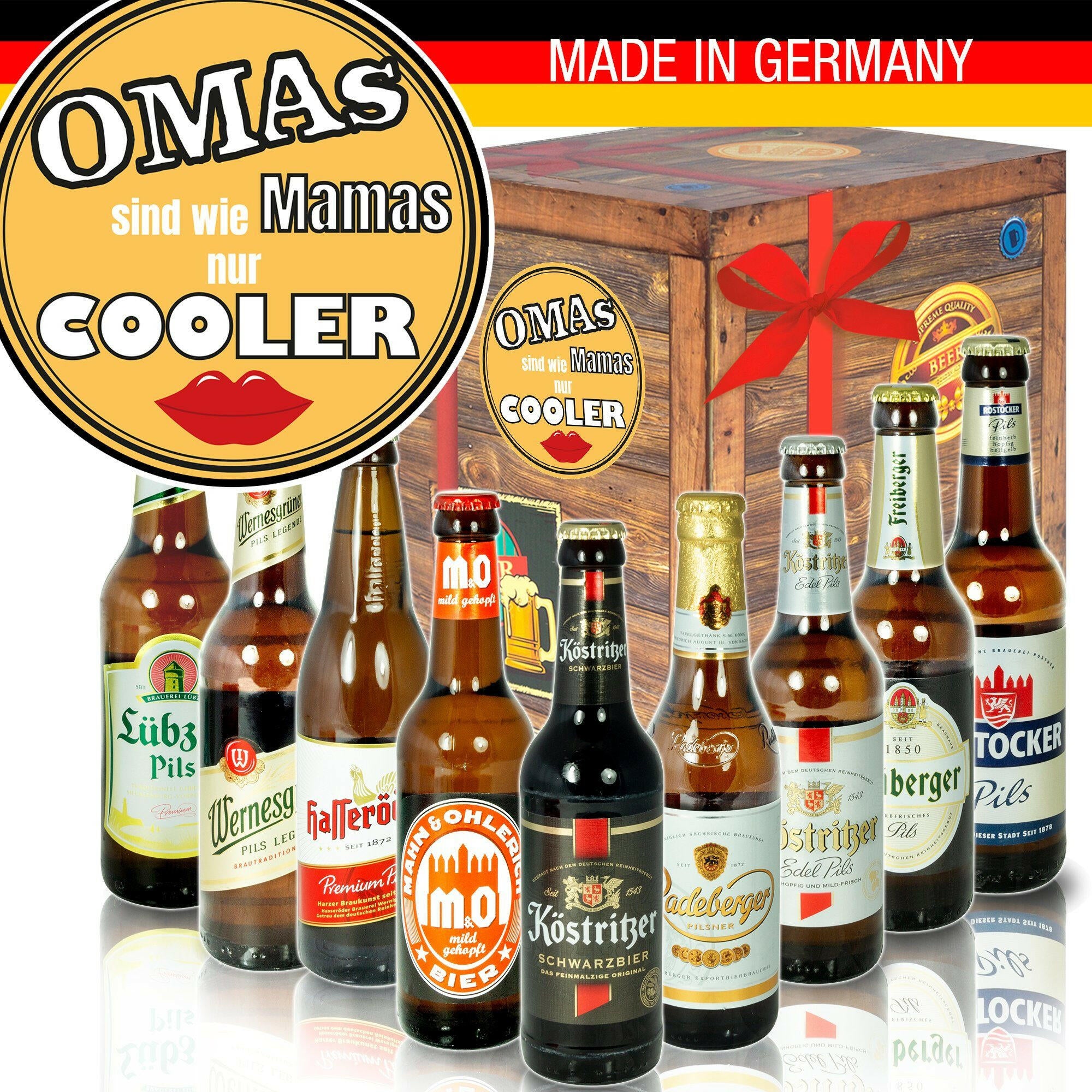 Omas sind wie Mamas nur cooler - Geschenkbox "Ostbiere" 9er Set - Ossiladen I Ostprodukte Versand
