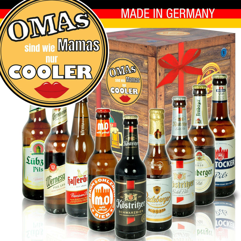 Omas sind wie Mamas nur cooler - Geschenkbox "Ostbiere" 9er Set - Ossiladen I Ostprodukte Versand