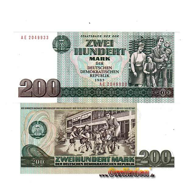 Original DDR Banknote 200 Mark - kassenfrisch