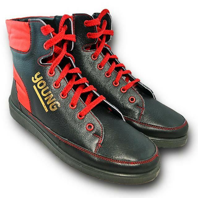 Original DDR Herren Stiefel schwarz-Flamme Vintage 70/80er