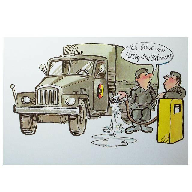 Original Postkarte NVA (Motiv Tankstelle)