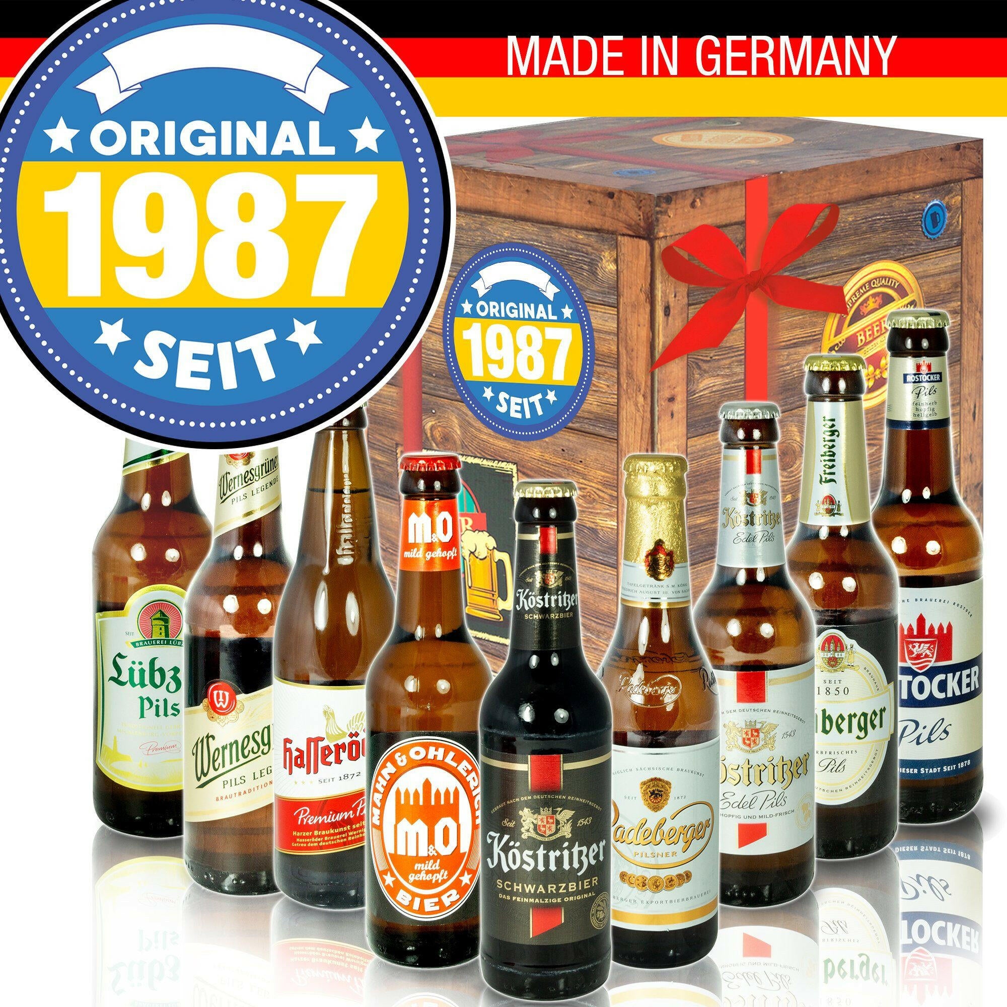 Original seit 1987 - Geschenkbox "Ostbiere" 9er Set - Ossiladen I Ostprodukte Versand
