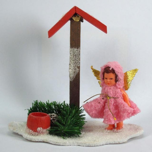 original Weihnacht-Tischschmuck - Engel und Kerzenhalter