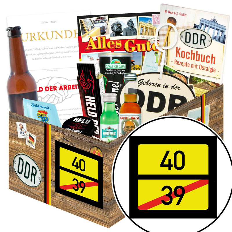 Ortsschild 40 - Geschenkset Ostpaket "Männer Box" - Ossiladen I Ostprodukte Versand