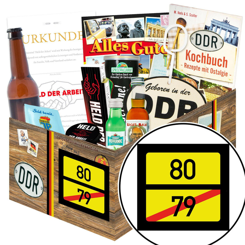 Ortsschild 80 - Geschenkset Ostpaket "Männer Box" - Ossiladen I Ostprodukte Versand