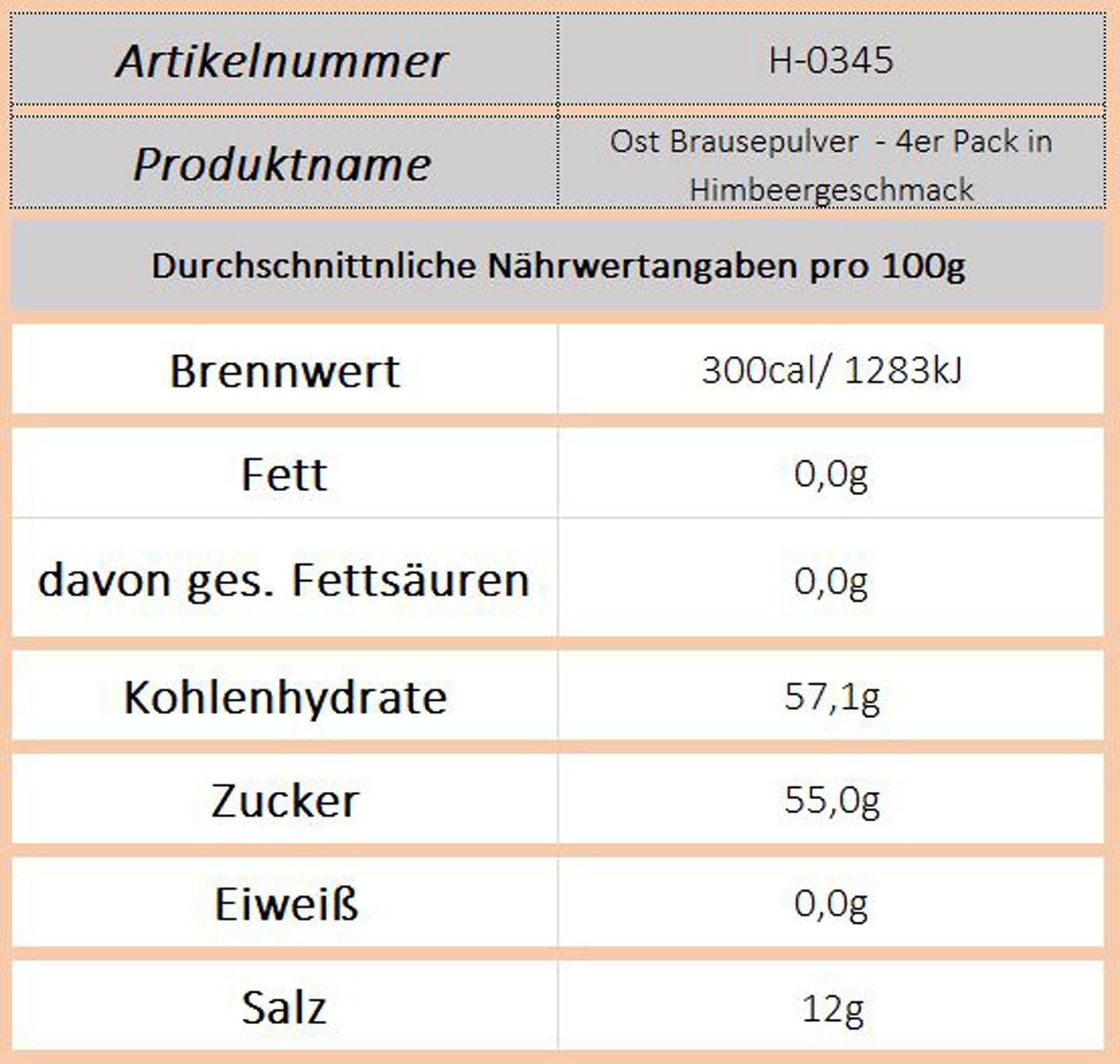 Ost Brausepulver - Himbeere, 4er - Ossiladen I Ostprodukte Versand