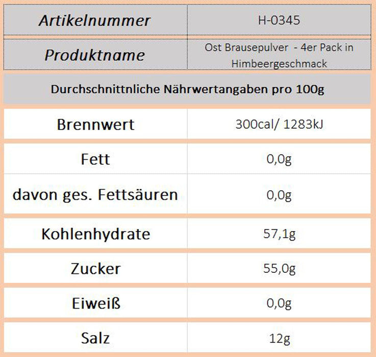 Ost Brausepulver - Himbeere, 4er - Ossiladen I Ostprodukte Versand