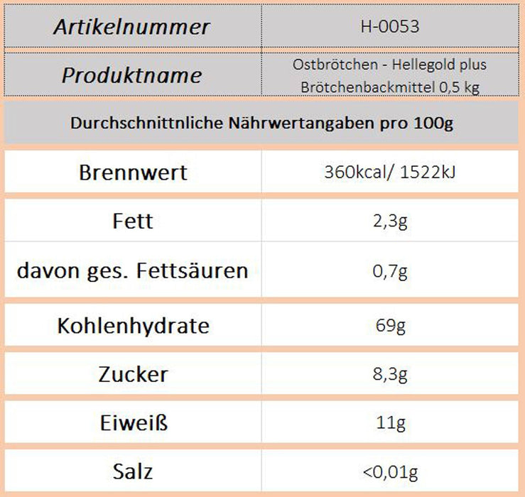 Ostbrötchen - Hellegold plus Brötchenbackmittel 0,250 kg - Ossiladen I Ostprodukte Versand