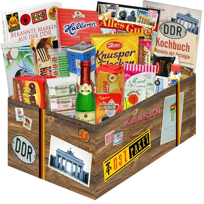 Ostpaket "SÜSSIGKEITEN BOX XXL" mit Buch - Marken der DDR - Ossiladen I Ostprodukte Versand