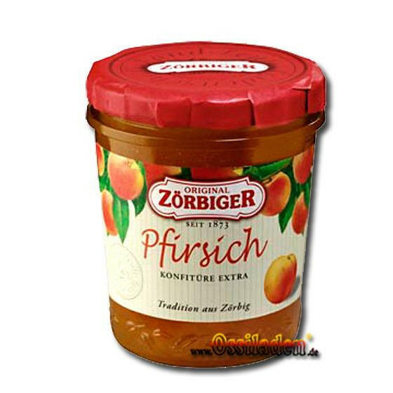Pfirsichkonfitüre Extra (Zörbiger) - Ossiladen I Ostprodukte Versand