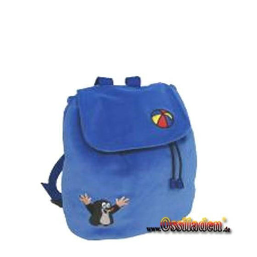 Plüschrucksack Maulwurf mit Sticker - blau