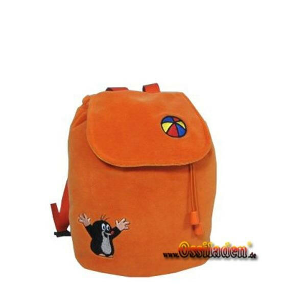Plüschrucksack Maulwurf mit Sticker - rot