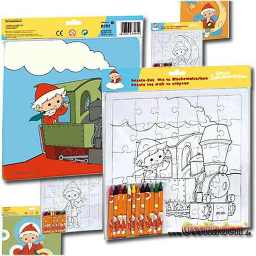 Puzzelset mit Wachsmaler - Sandmännchen