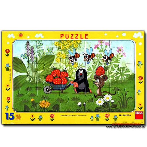 Rahmenpuzzle der kleine Maulwurf mit Schubkarre, 15 Teile