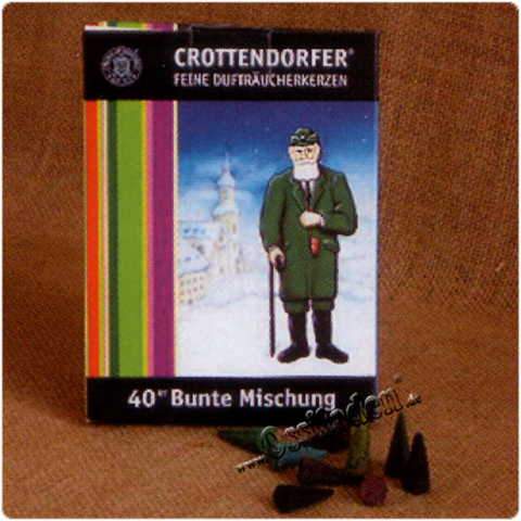 Räucherkerzen - 40er Bunte Mischung<br>Original Crottendorfer