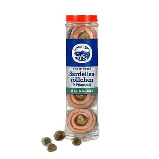 Reich Sardellenröllchen mit Kapern 50g Glas