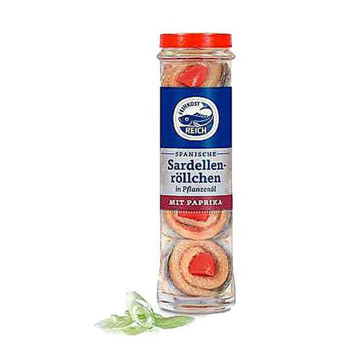 Reich Sardellenröllchen mit Paprika 50g Glas