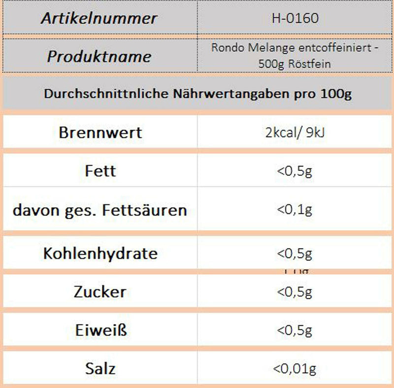 Rondo Melange entcoffeiniert - 500g (Röstfein)