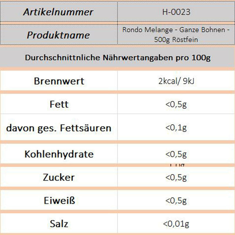 Rondo Melange - Ganze Bohnen - 500g (Röstfein) - Ossiladen I Ostprodukte Versand