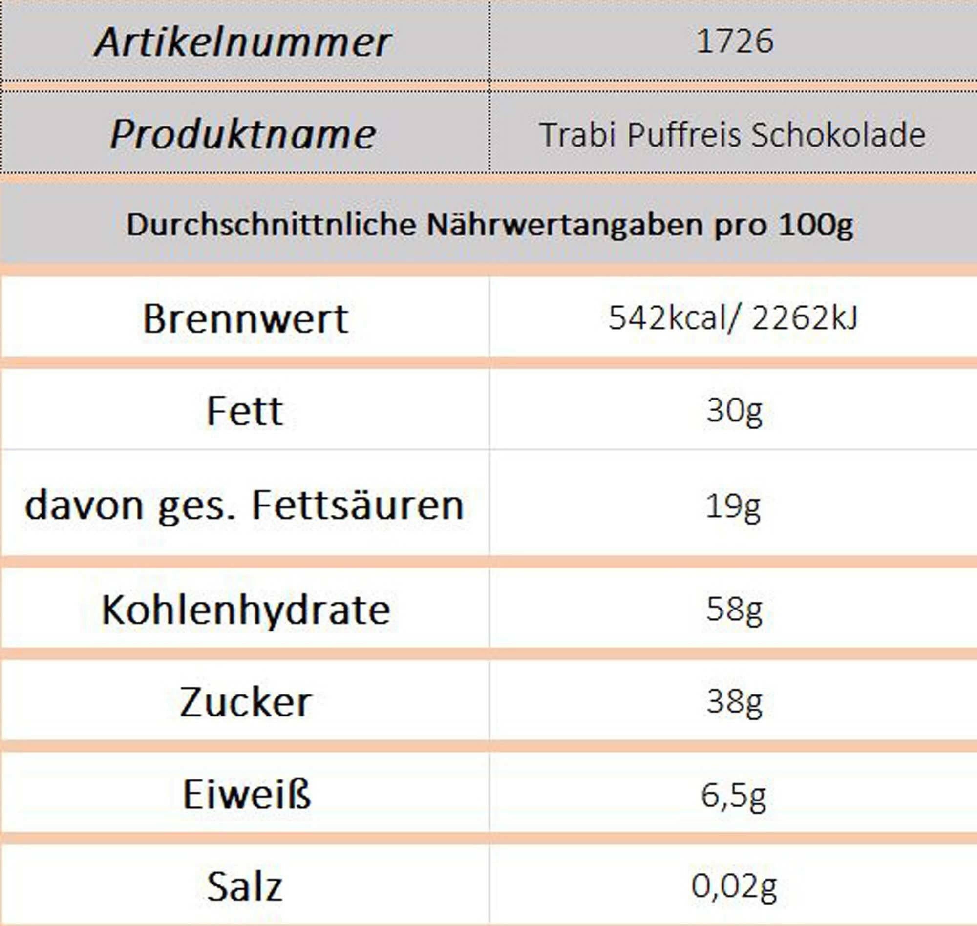 Rotstern Trabi Puffreis-Tafel, 50g - Ossiladen I Ostprodukte Versand
