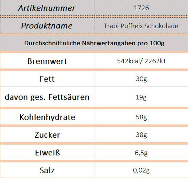 Rotstern Trabi Puffreis-Tafel, 50g - Ossiladen I Ostprodukte Versand