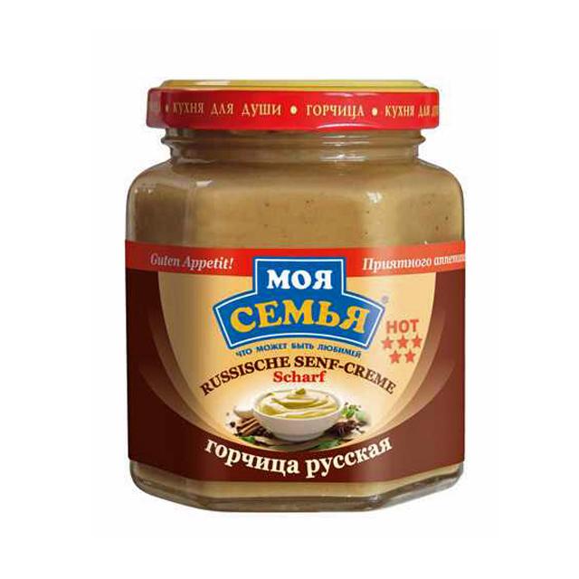 Russische Senf-Creme Moja Semija", scharf 170g"