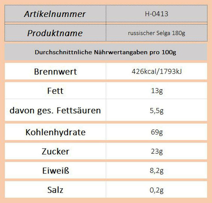russischer Selga 180g - Ossiladen I Ostprodukte Versand