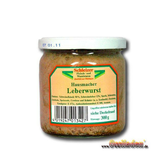 Schleizer Hausmacher Leberwurst 300gr. Glas