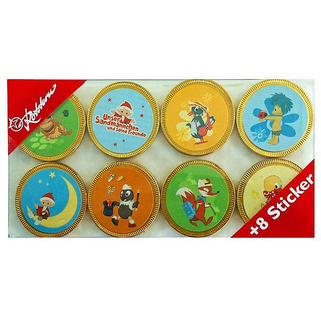 Schokoladentaler mit lustigen Stickern ( Rotstern ) 40g