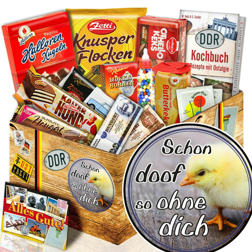 Schon doof so ohne Dich - Süßigkeiten Set DDR L - Ossiladen I Ostprodukte Versand
