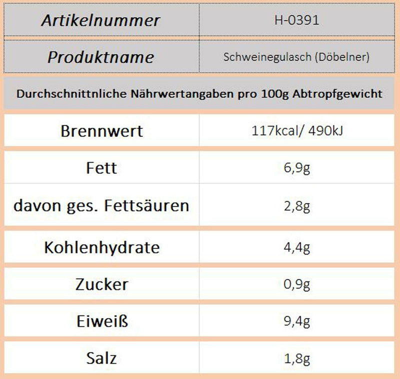 Schweinegulasch ( Döbelner ) - Ossiladen I Ostprodukte Versand