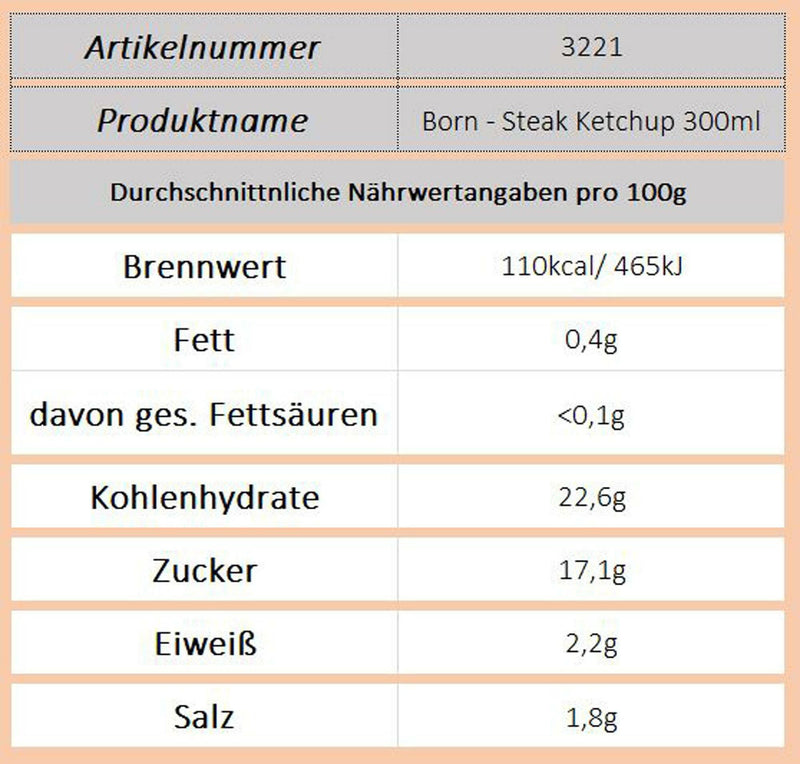 Steak Ketchup ( Born ) 300ml - Ossiladen I Ostprodukte Versand