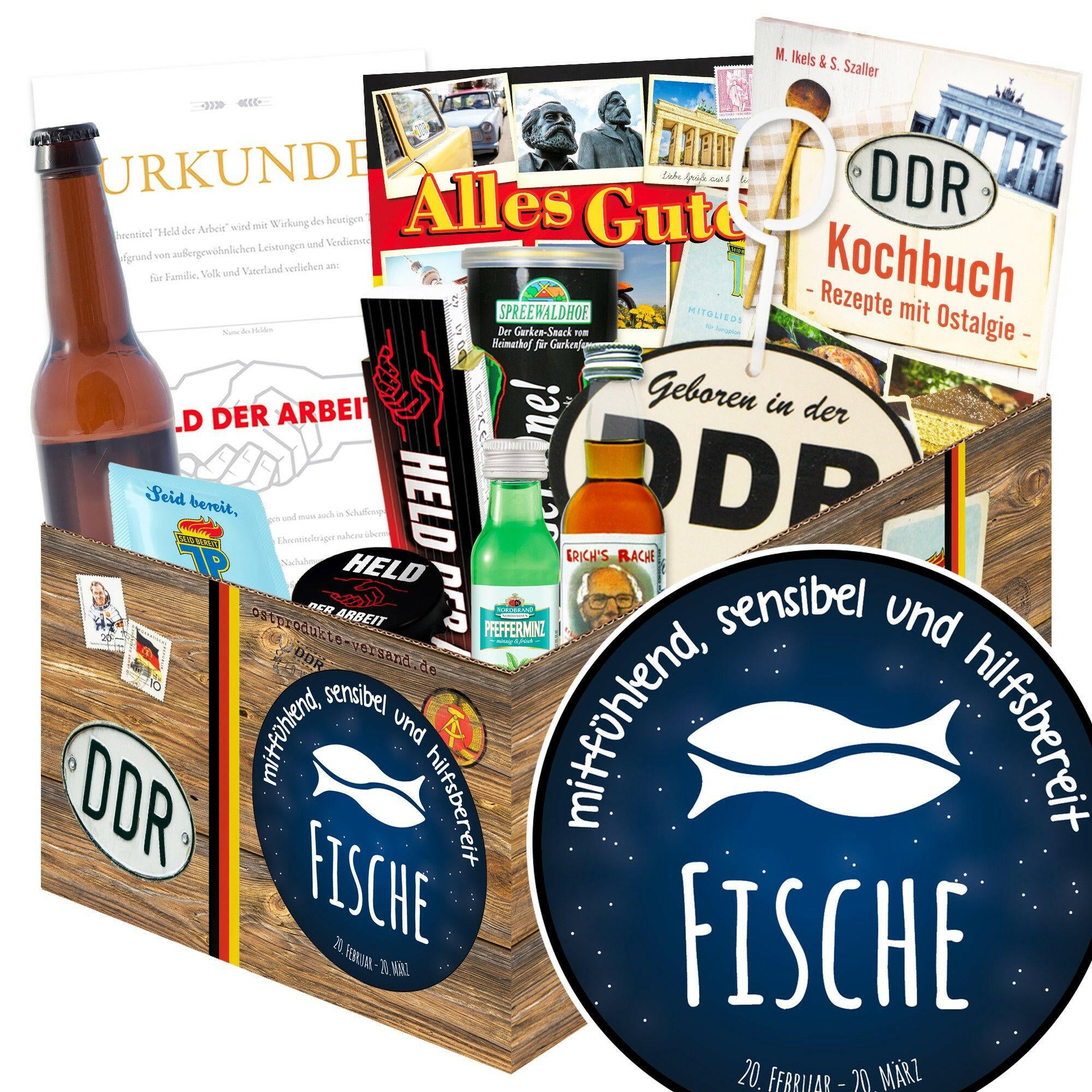 Sternzeichen Fische - Geschenkset Ostpaket "Männer Box" - Ossiladen I Ostprodukte Versand