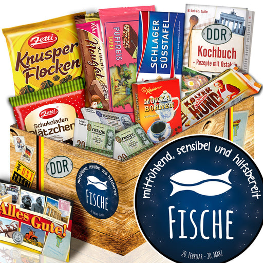 Sternzeichen Fische - Geschenkset Ostpaket "Schokoladenbox M" - Ossiladen I Ostprodukte Versand