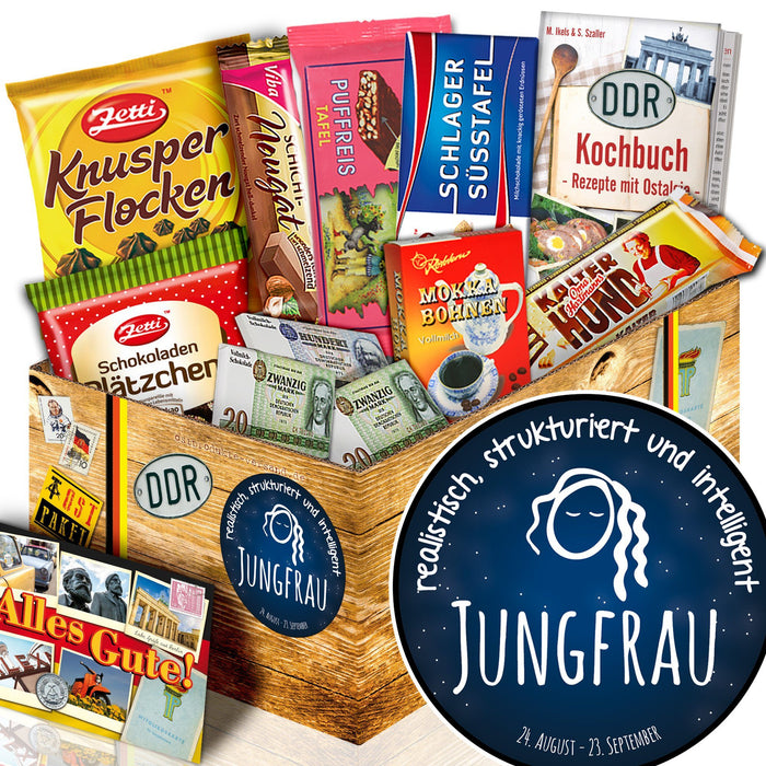 Sternzeichen Jungfrau - Geschenkset Ostpaket "Schokoladenbox M" - Ossiladen I Ostprodukte Versand