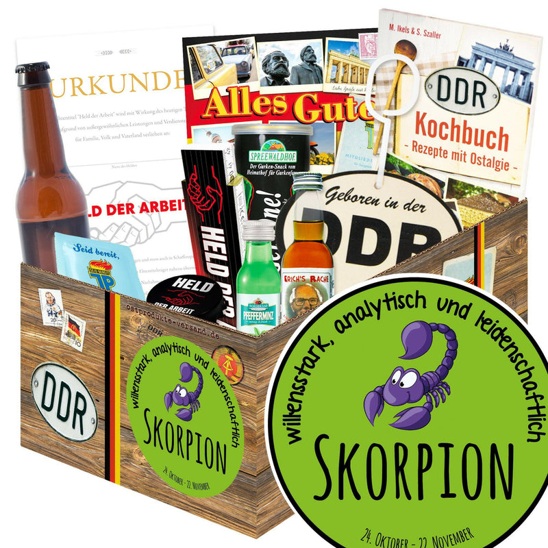 Sternzeichen Skorpion - Geschenkset Ostpaket "Männer Box" - Ossiladen I Ostprodukte Versand