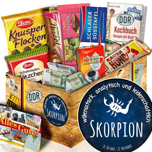 Sternzeichen Skorpion - Geschenkset Ostpaket "Schokoladenbox M" - Ossiladen I Ostprodukte Versand