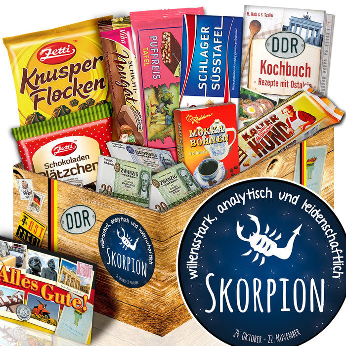 Sternzeichen Skorpion - Geschenkset Ostpaket "Schokoladenbox M" - Ossiladen I Ostprodukte Versand