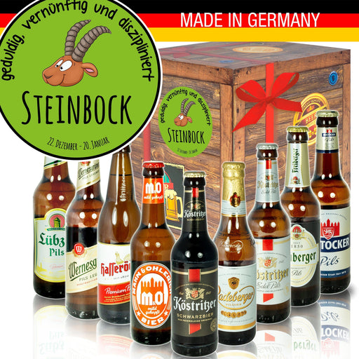 Sternzeichen Steinbock - Geschenkbox "Ostbiere" 9er Set - Ossiladen I Ostprodukte Versand