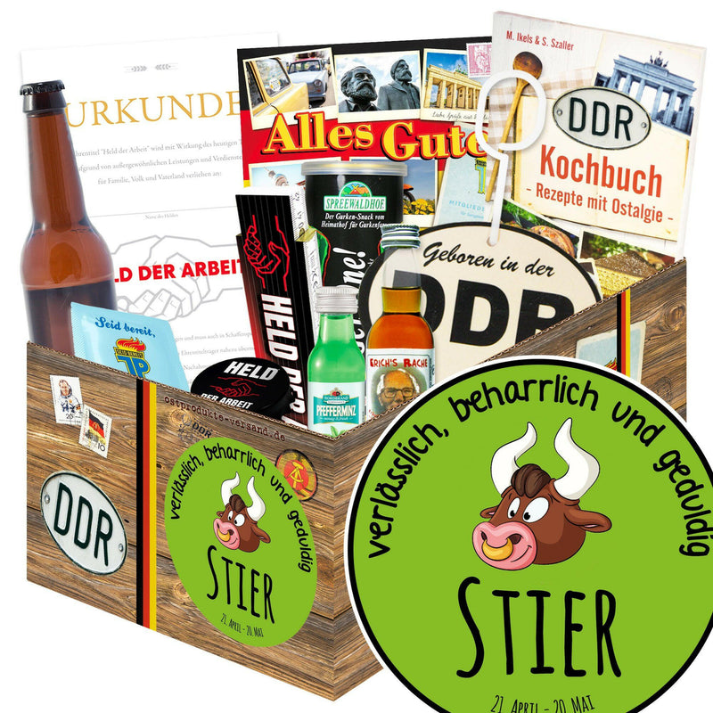 Sternzeichen Stier - Geschenkset Ostpaket "Männer Box" - Ossiladen I Ostprodukte Versand