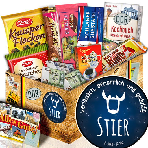 Sternzeichen Stier - Geschenkset Ostpaket "Schokoladenbox M" - Ossiladen I Ostprodukte Versand