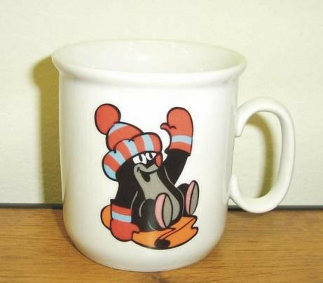 Tasse kleiner Maulwurf - Motiv Schlitten